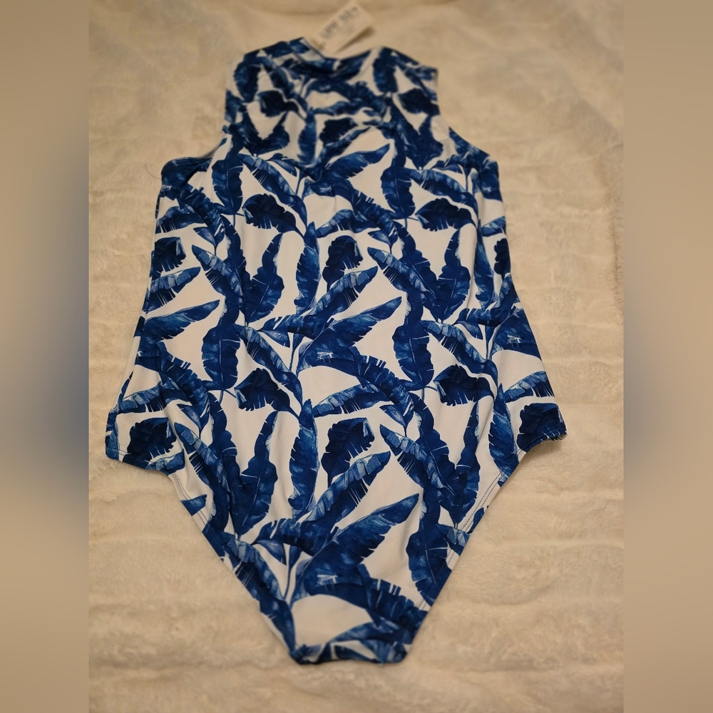 NWT Cabana Life Blue Palms One Piece Swimsuit XLARGE $169 - Picture 2 of 5